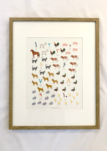 Persian Number Poster / Farsi Print with Animals